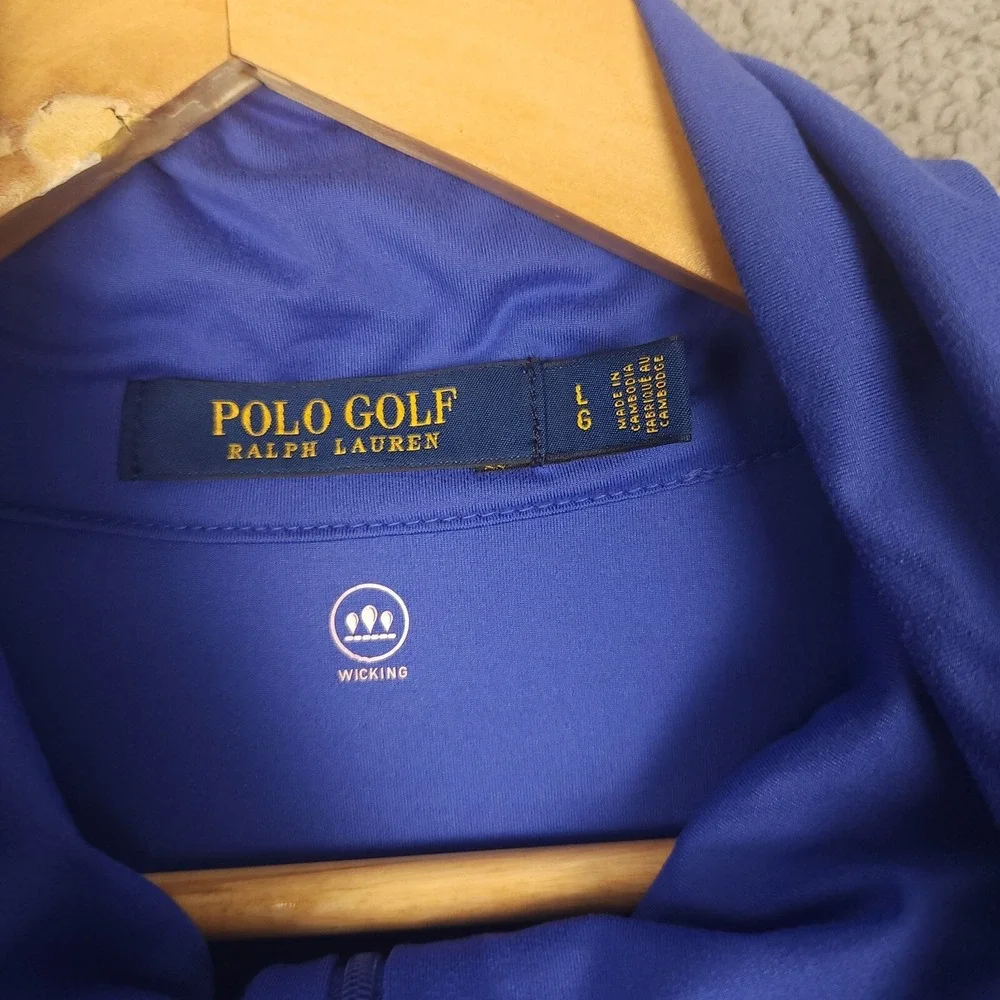 Polo Ralph Lauren Shirt Womens Large Blue Quarter Zip Golf‎ Preppy Pullover